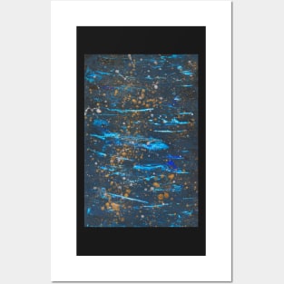 Abstract in Blue and Gold Posters and Art